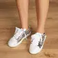 Women's Wedding Shoes Satin Flat Heel Round Toe Wedding Sneakers Sequin Casual Cute Wedding Daily Shoes 