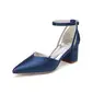 Femmes chaussures de mariage satiné talon bloc bout pointu talons de mariage chaussures de demoiselle d'honneur élégante mariage travail fête prom soirée chaussures 