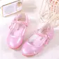 Chaussures de fille de fleur filles mariage fête nœud papillon perles similicuir talon plat chaussures 