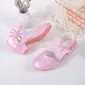 Girl's Flower Girl Shoes Wedding Party Bowknot Pearl Rhinestone Faux Leather Round Toe Low Heel Shoes 