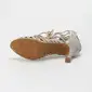 Women's Latin Shoes Lace-up Rhinestone High Heel Satin Solid Color Dance Shoes 