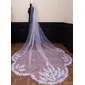 Lace Cut Edge Single Tier Bridal Cathedral Length 138" Wedding Veils 