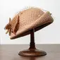 Women's Vintage Winter Flower Silkabaca Wool Wedding Tea Party Bowler Hats 