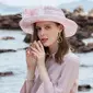 Women's Wide Brim Faux Feather Sinamay Wedding Kentucky Derby Church Hats 