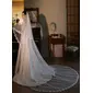 Simple Lace Edge Two Tier Bridal Cathedral Length 118" Wedding Veils With Blusher 
