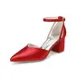 Femmes chaussures de mariage satiné talon bloc bout pointu talons de mariage chaussures de demoiselle d'honneur élégante mariage travail fête prom soirée chaussures 