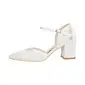 Women's Wedding Shoes Lace Satin Block Heel Point Toe Wedding Heels Bridal Shoes Bridesmaid Shoes Elegant Wedding Shoes 