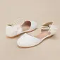Girl's Flower Girl Shoes Wedding Bowknot Pearl Lace Faux Leather Round Toe Flat Heel Shoes 
