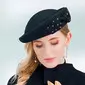 Women's Vintage Winter Rivet Star Wool Wedding Cocktail Beret Hats 