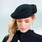 Women's Vintage Winter Rivet Star Wool Wedding Cocktail Beret Hats 