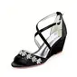 Women's Wedding Shoes Wedge Heel Open Toe Wedding Sandals Bridal Shoes Rhinestone Elegant Wedding Evening Cocktail Shoes 