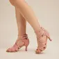 Women's Latin Shoes High Heel Suede Indoor Dance Shoes 