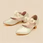 Chaussures de fille de fleur filles mariage fleurs similicuir bout fermé talon bas chaussures 