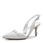 Kvinner Stiletto Hæl Lukket Tå Slingbacks silke som sateng Brudesko 