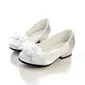 Girl's pumps bloemenmeisje schoenen huwelijk feest junior bruidsmeisje schoenen bloem satijn ronde neus low heel schoenen 