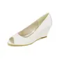 Women's Wedding Shoes Satin Wedge Heel Peep Toe Wedding Heels Bridesmaid Shoes Simple Wedding Shoes 