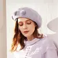 Women's Elegant Winter Pompoms Wool Wedding Cocktail Beret Hats 