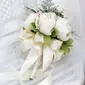 Artificial Wedding Flowers Round Silk Cloth Bridal Bouquets 