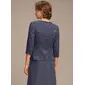 Lace 1/2 Sleeves Formal Mother's Wrap Jacket With Button Rhinestones 