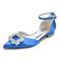 Women's Wedding Shoes Satin Flat Heel Low Heel Point Toe Wedding Flats Bridal Shoes Rhinestone Elegant Wedding Shoes 