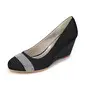 Women's Wedding Shoes Wedge Heel Round Toe Wedding Heels Bridesmaid Shoes Simple Wedding Shoes 