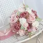 Artificial Wedding Flowers Round Silk Flower Roses Bridal Bouquets 