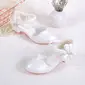 Girl's Flower Girl Shoes Wedding Party Bowknot Pearl Rhinestone Faux Leather Round Toe Low Heel Shoes 