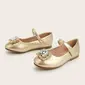 Girl's Flats Flower Girl Shoes Daily Party Mary Jane Rhinestone Leatherette Round Toe Flat Heel Shoes 