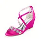 Women's Wedding Shoes Wedge Heel Open Toe Wedding Sandals Bridal Shoes Rhinestone Elegant Wedding Evening Cocktail Shoes 