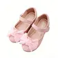 Chaussures plates filles mariage nœud papillon cuir verni bout rond talon plat chaussures