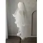 Simple Cut Edge Two Tier Bridal Waltz Length 59" Wedding Veils With Blusher 
