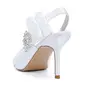 Women's Wedding Shoes Satin High Heel Point Toe Slingbacks Wedding Heels Bridal Shoes Rhinestone Elegant Wedding Shoes 