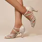 Women's Latin Shoes Rhinestone High Heel Satin Indoor Dance Shoes 