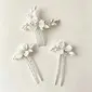 Wedding Headpiece Pearl Flower Hair Comb Set 