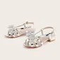 Girl's Sandals Daily Party Faux Leather Open Toe Low Heel Shoes 