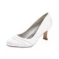 Women's Wedding Shoes Satin High Heel Round Toe Wedding Heels Bridesmaid Shoes Vintage Simple Wedding Shoes 