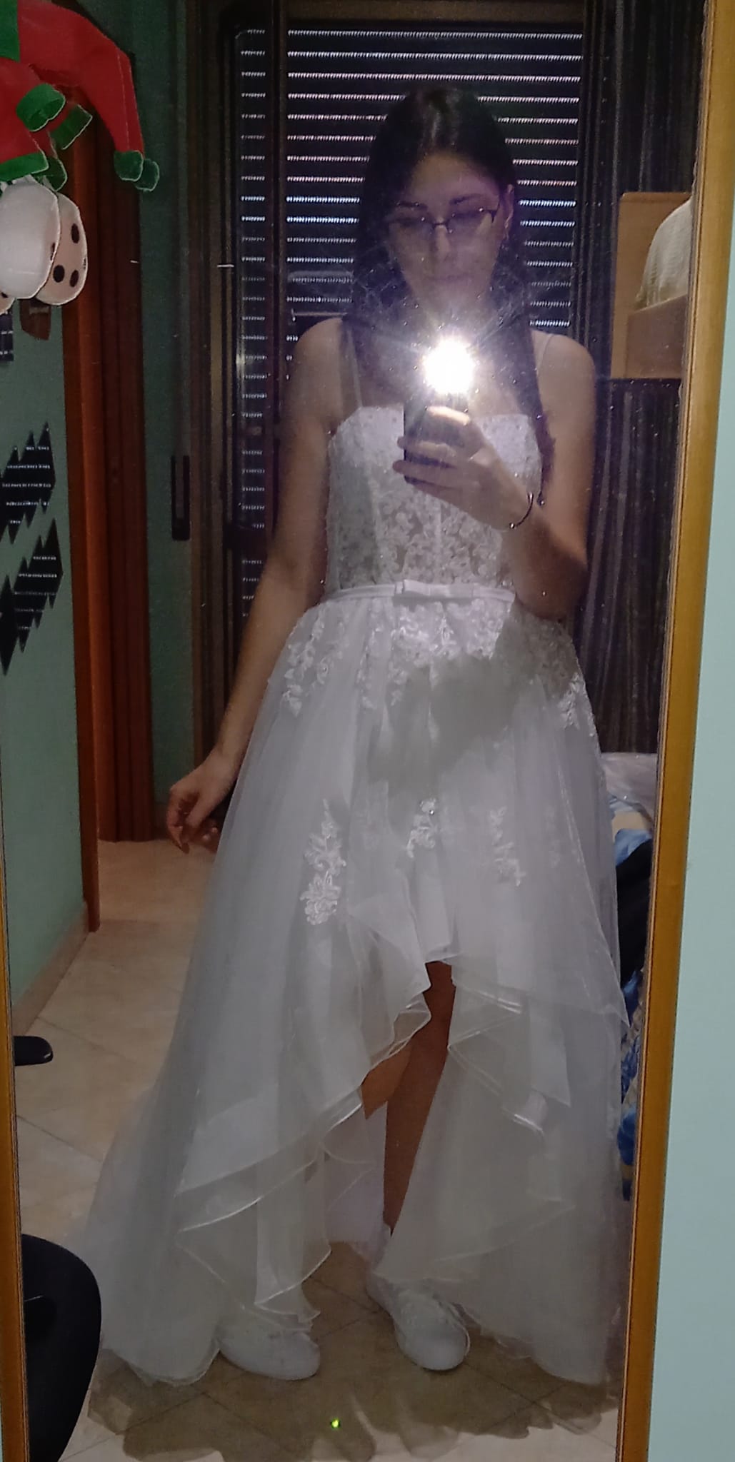 A-Linie Schatz Asymmetrisch Tüll Brautkleid mit Perlstickerei Pailletten Schleife(n) (002145319)